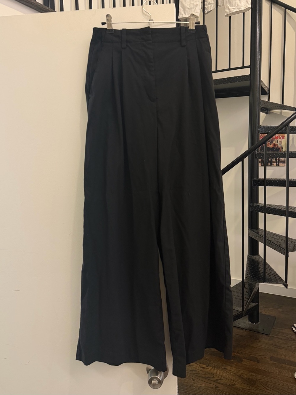 H&M Black Wide-Leg High-Waist Pants